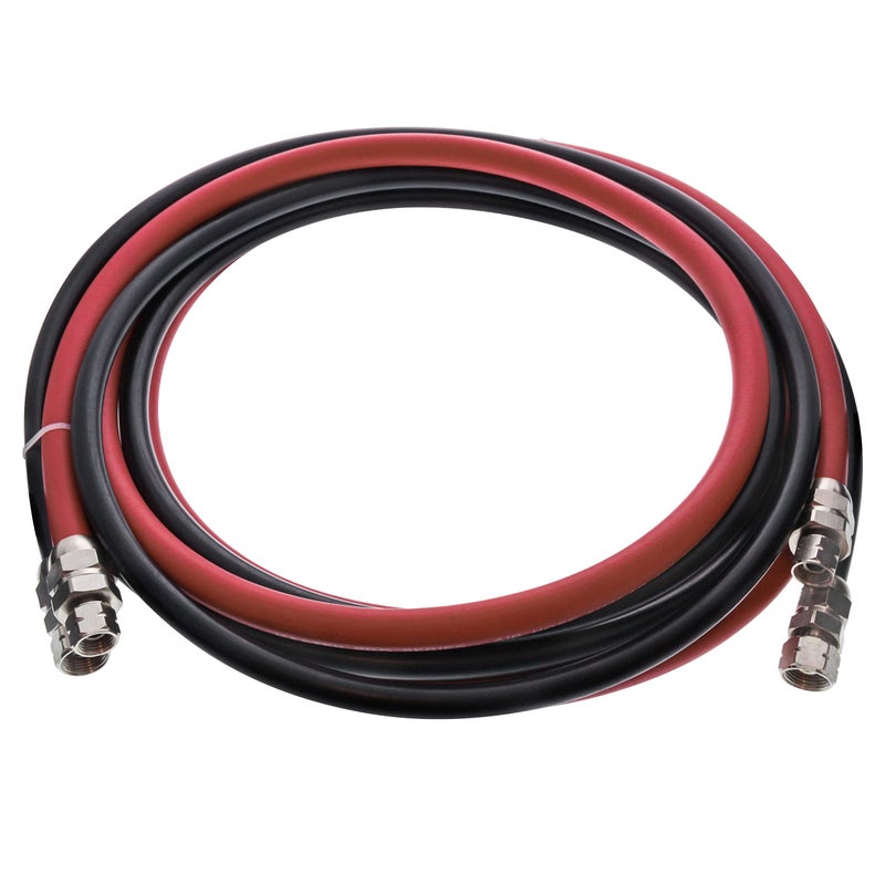 Master Airbrush Master Elite Series 12 Foot Air and Fluid Hose Assembly Set with Fittings for Spray Guns, Paint Pressure Pot Tanks, Professional Heavy Duty - Air 3/8" NPS, 5/16" ID & Fluid Hose 1/4" NPS, 1/4" ID - Image 1